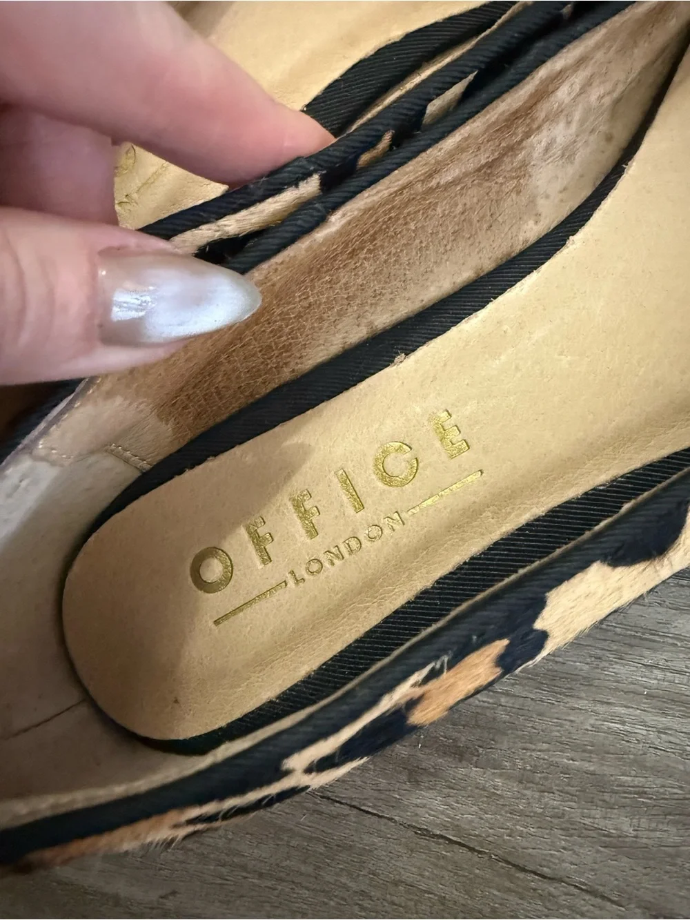 Office London Leopard Print Calf Hair Ballet Flats Women’s EU 41 / US 10